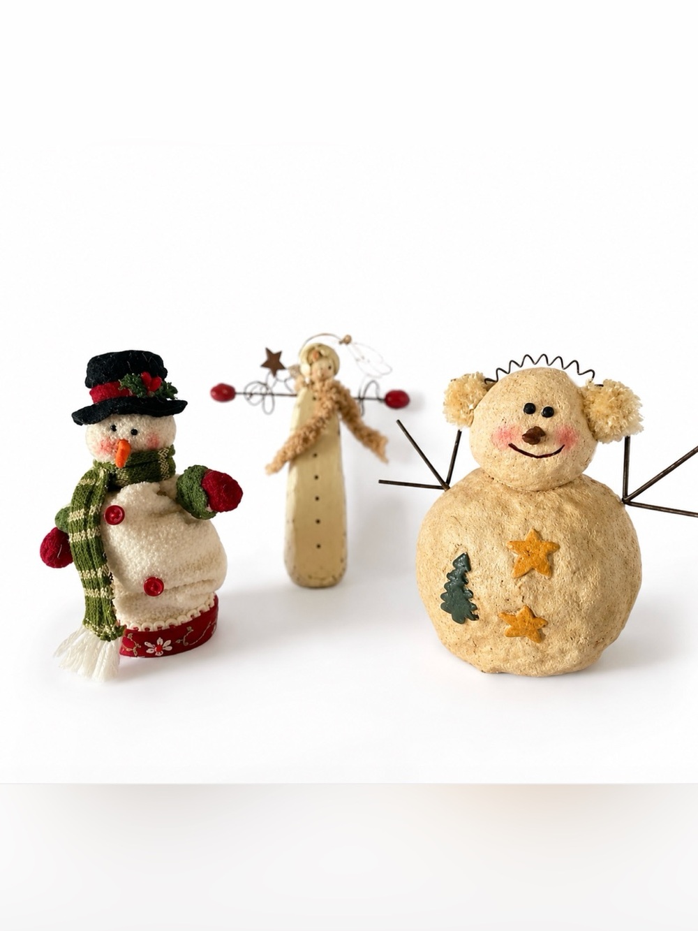 Adorable Lot of 3 Snowmen Perfect for the Holiday, Winter, or Anytime
